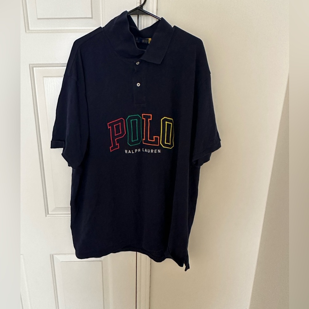 Men's Button up multicolored Polo writing